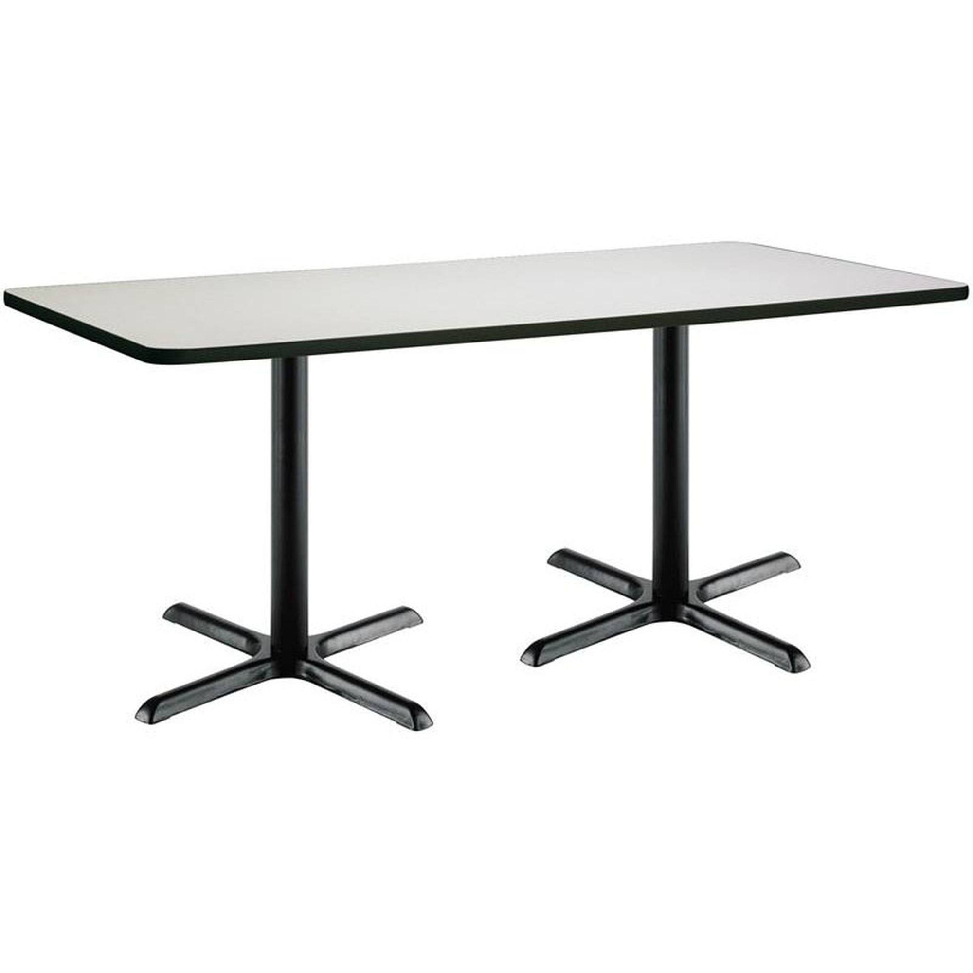 KFI 36x22 x 72x22 Pedestal Table - Linen Top - Black X-Base