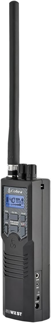 Cobra HH50WXST Hand Held CB Radio - Emergency Radio, Travel Essentials, Earphone Jack, 4 Watt, Noise Reduction & NOAA Alerts
