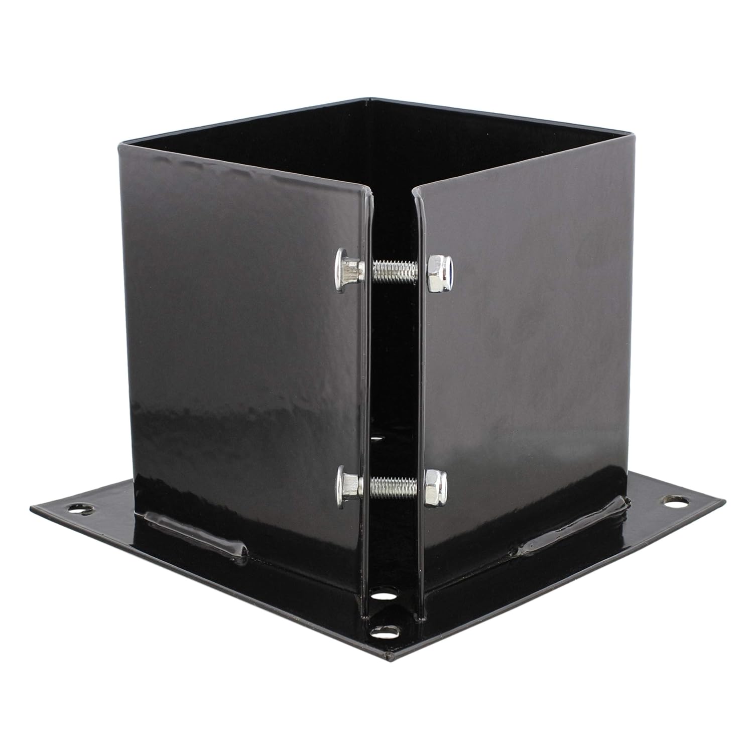 BISupply No Dig 6x6 Post Anchor Square Bracket 4pk - Bolt Down Post Base Wood Post Ground Anchor Fence, Mailbox, Deck
