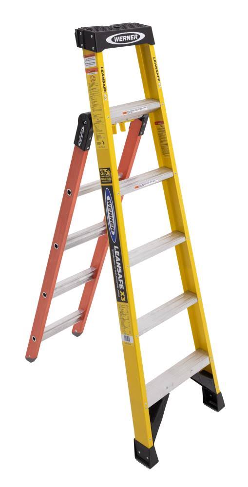 Werner LEANSAFE X3 6 ft. Fiberglass Professional 3-in-1 Multi-Purpose Ladder (10 ft. Reach)