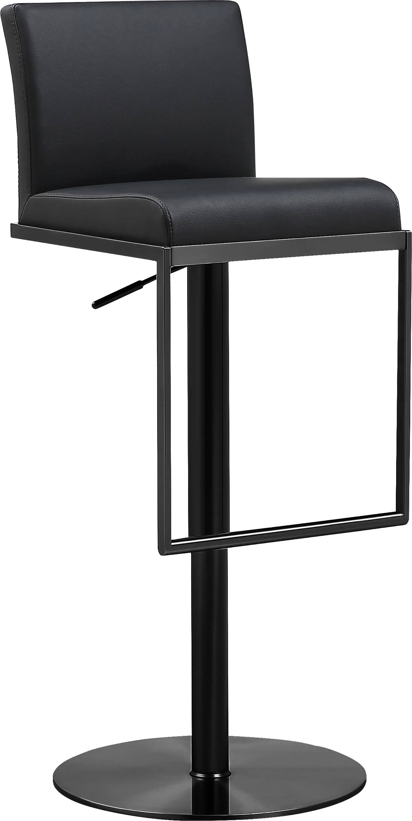 TOV Furniture Amalfi Black on Black Steel Barstool