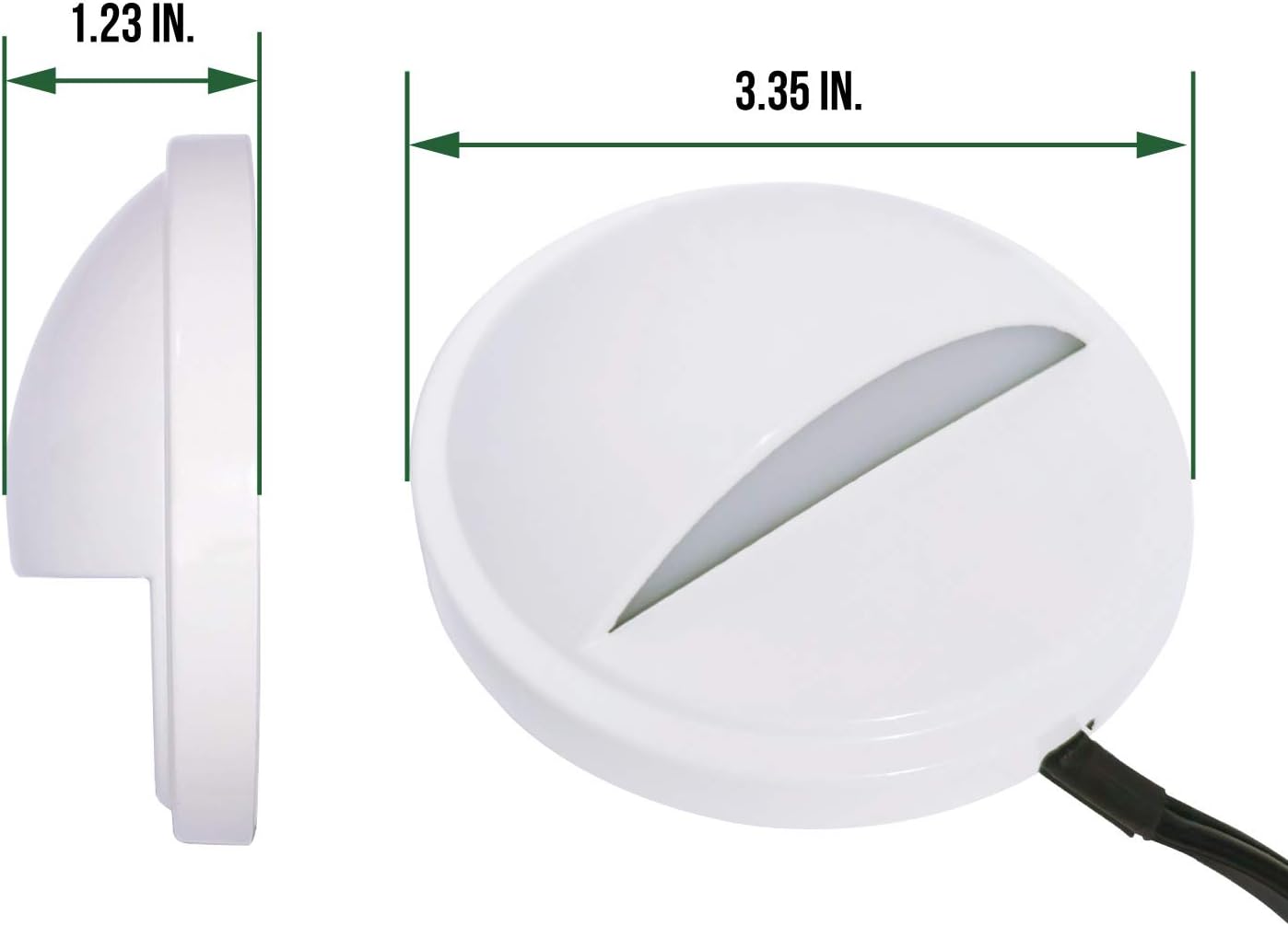 GKOLED Low Voltage LED Deck Light, Landscape Step Stair Railing Lights with 2W Integrated LED Chips, Die-cast Aluminum 12V AC/DC Accent Lighting Fixtures with White Powder Coated Finish, Pack of 4 Pack of 2