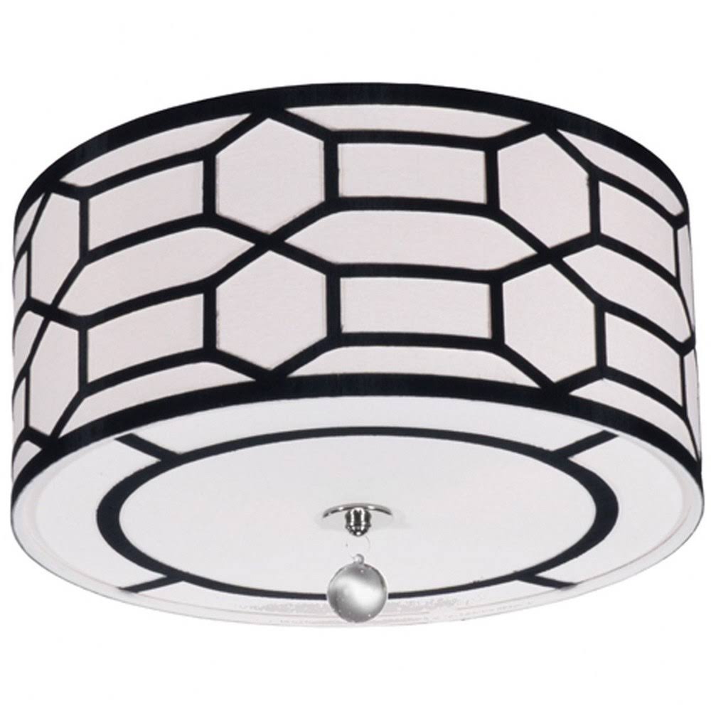 Dainolite PEM-184FH-PC-BW 4-Light Flush-Mount, Black u0026 White