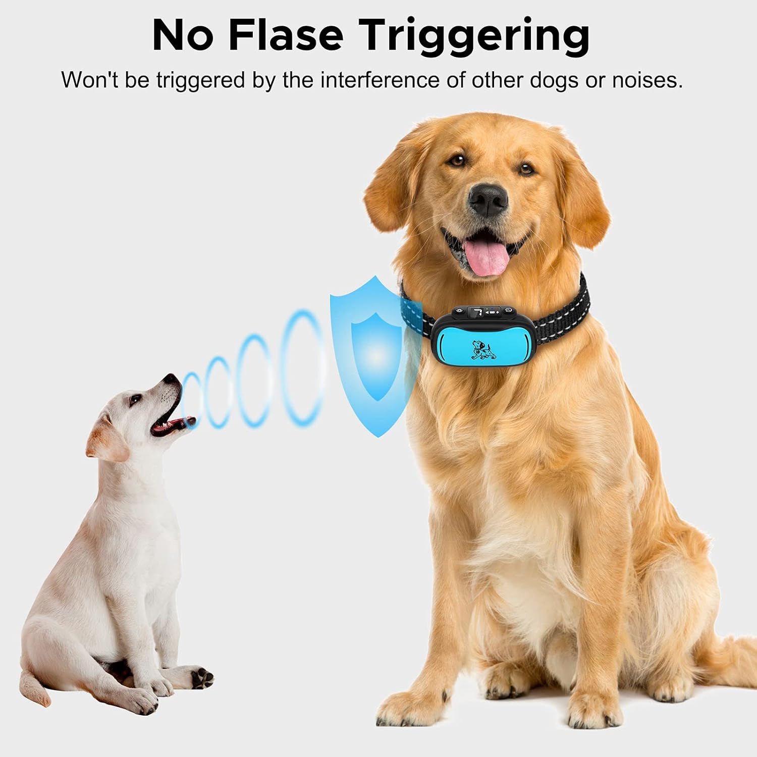 Awaiymi Bark Collar 2 Pack 2020 Upgraded Rechargeable No Shock Dog Barking Collar with Humane Dual Vibration Motor Anti Bark Reflective Collar for Small Medium Large Dogs 1