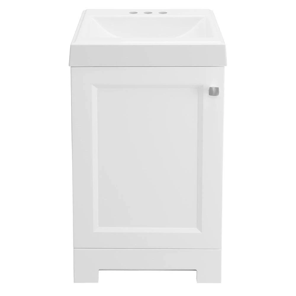 Glacier Bay Shaila 18-1/2 in. W Bath Vanity in White with Cultured Marble Vanity Top in White with White Sink