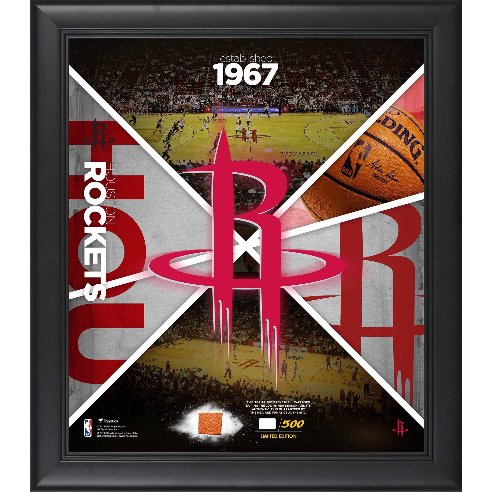 Houston Rockets Fanatics Authentic Framed 15x22 x 17x22 Team Impact Collage with A Piece of Game-Used Basketball - Limited Editi