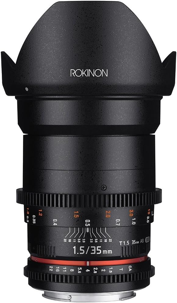 Rokinon Cine DS DS35M-MFT 35mm T1.5 AS IF UMC Full Frame Cine Wide Angle Lens for Olympus and Panasonic Micro Four Thirds,Black