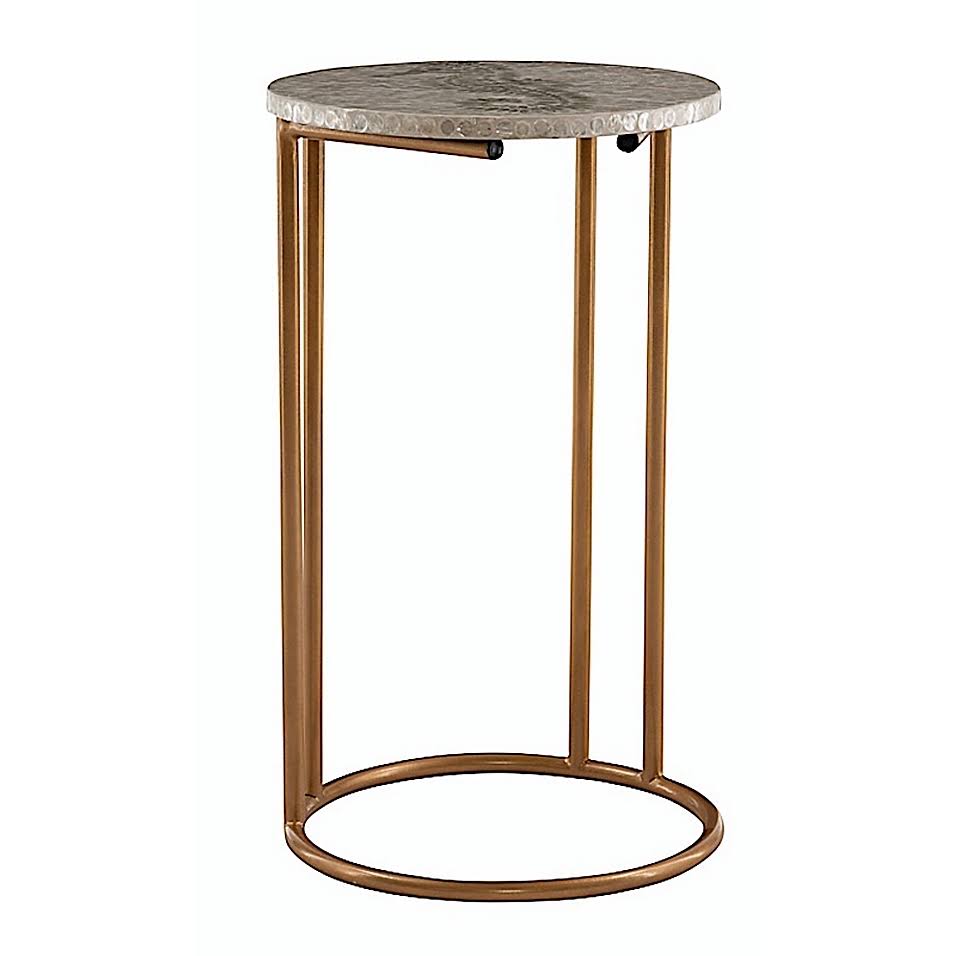 Linon Home Rema Accent C-Table in Gold