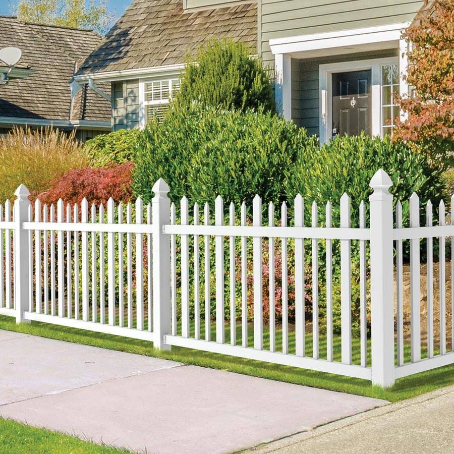 Freedom (Actual: 3.83-Ft x 7.63-Ft) Pre-Assembled Ashford White Vinyl Decorative Fence Panel 73030038