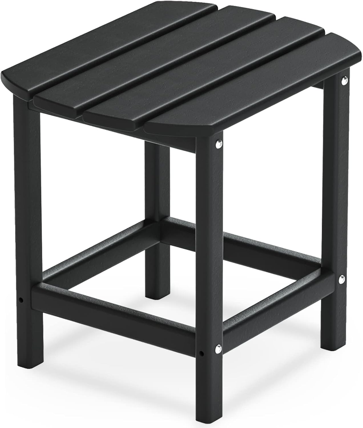 DAILYLIFE HDPE Plastic/Resin Outdoor Tea Table, Side Table for Your Adirondack Chair, Patio Deck Garden, Backyard & Lawn Furniture (Black)