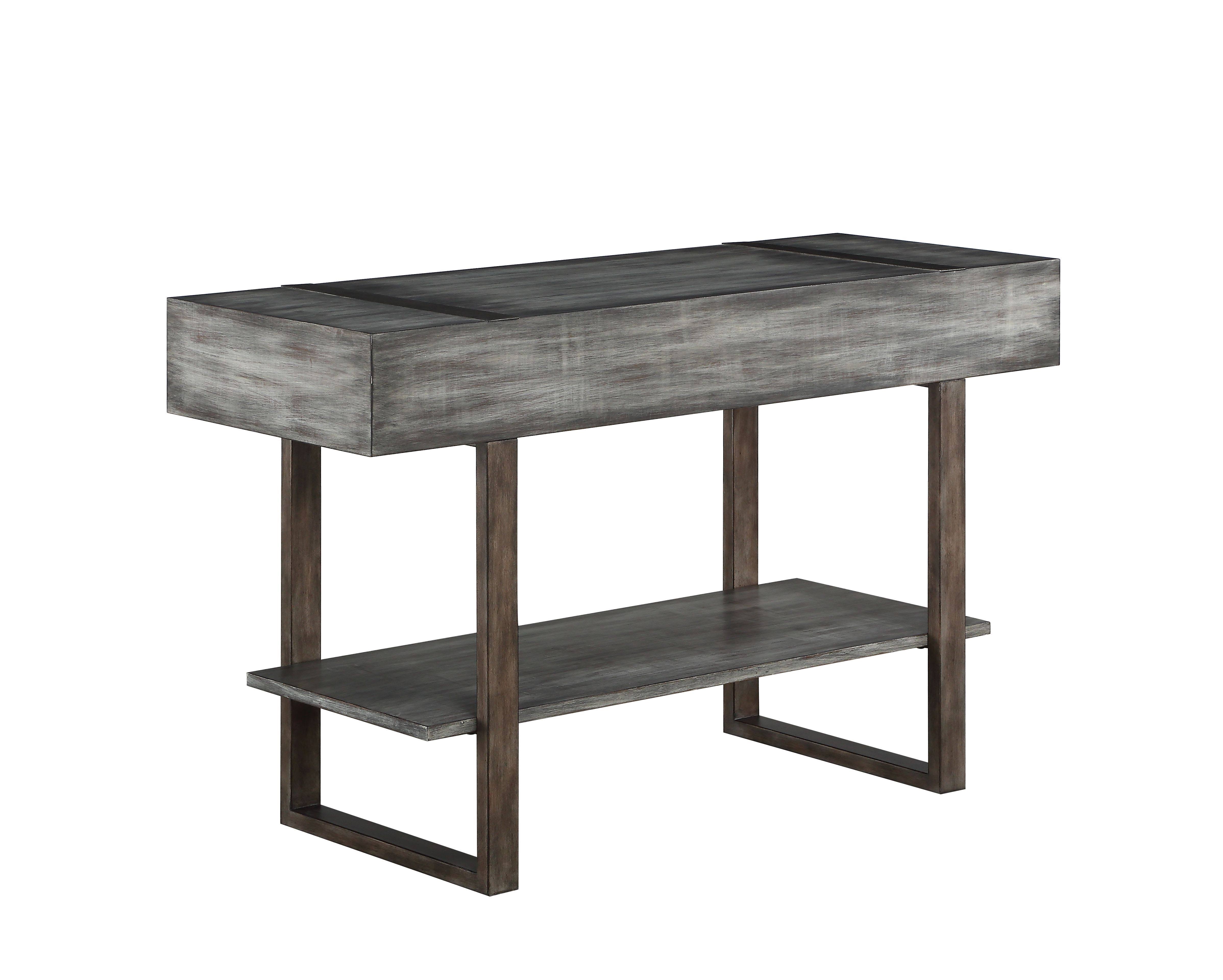 Acme Eduardo Sofa Table Gray Oak