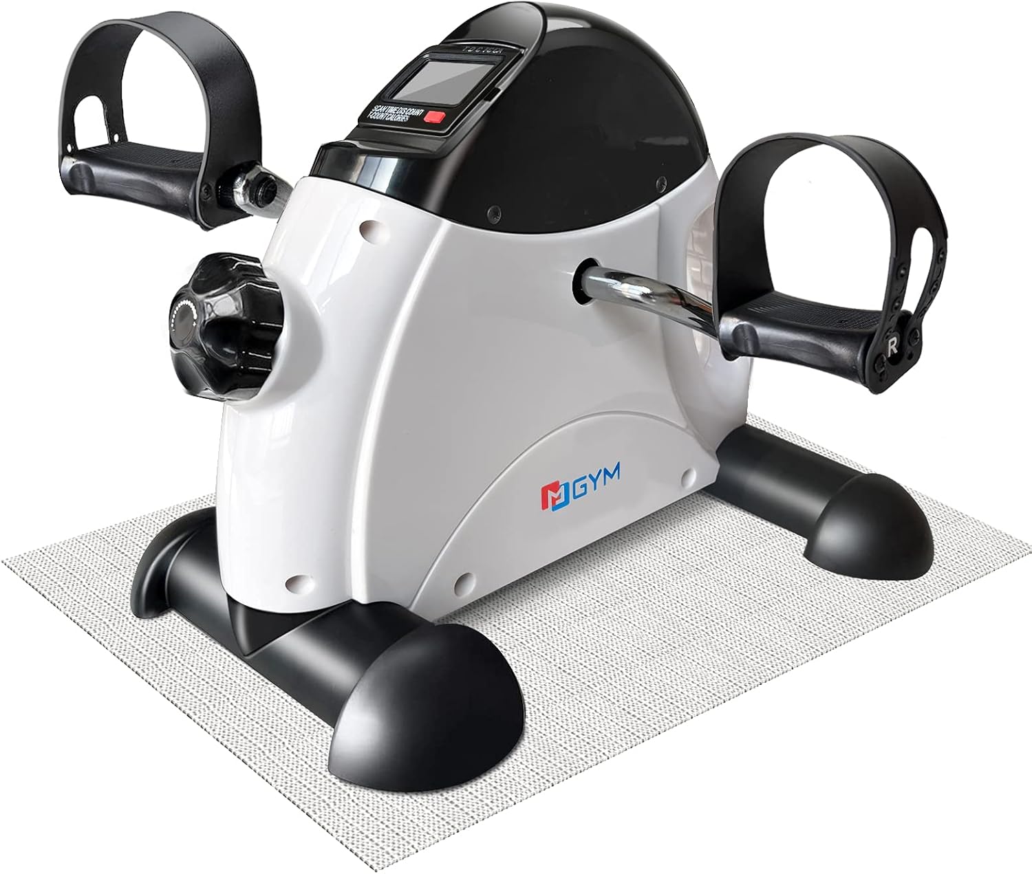 Upgraded Pedal Exerciser Heavy-duty Metal Flywheel Under Desk Bike with LCD Display, Mini Stationary Bikes for Home Office Workout, Leg and Arm Training Pack of 2