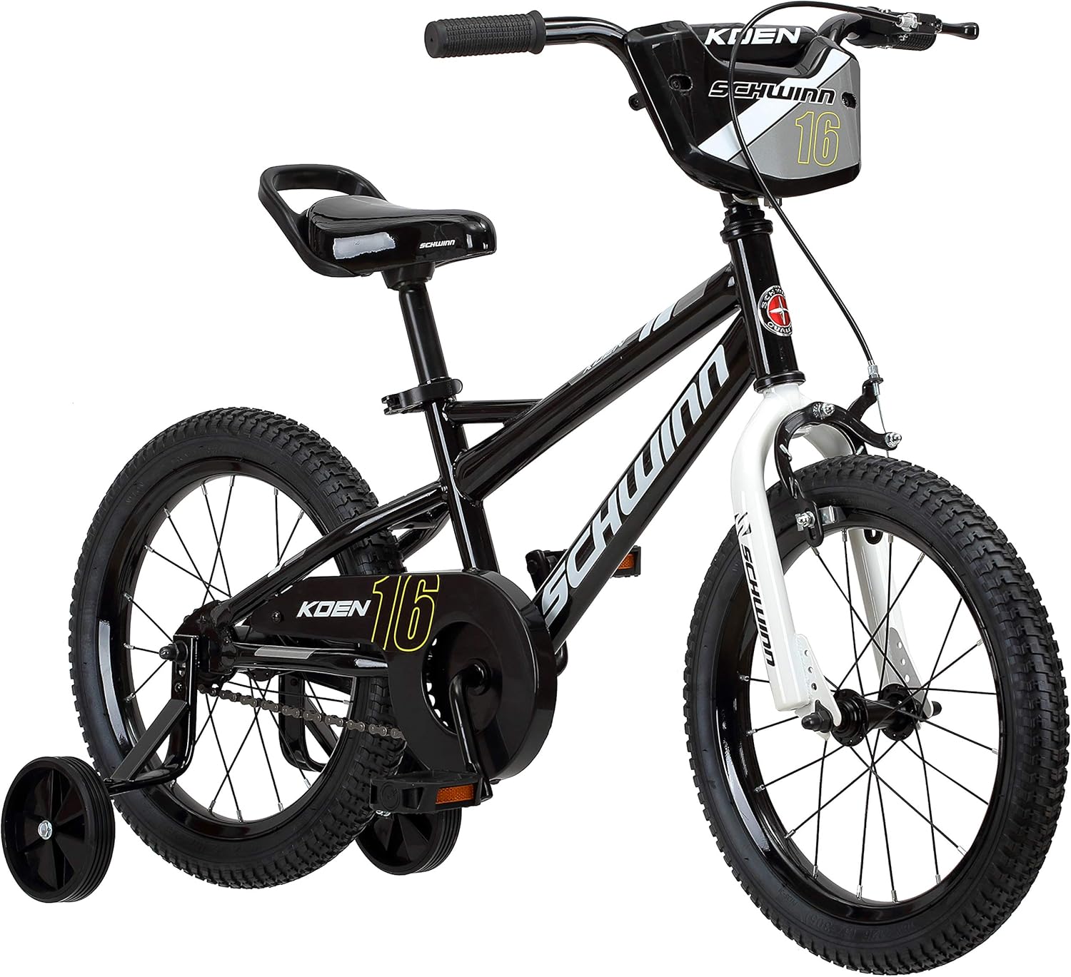 Schwinn Koen & Elm Toddler and Kids Bike, 16-Inch Wheels, Training Wheels Included, Black