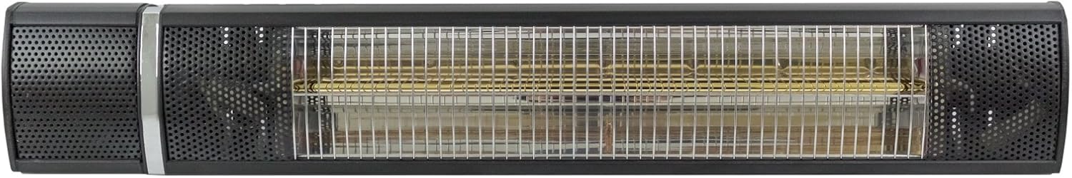 Hiland HIL-TW15R Electric Wall Mount Infrared indoor/Outdoor Heater, 1500 Watts, Remote Control, Variable Temperture, Black