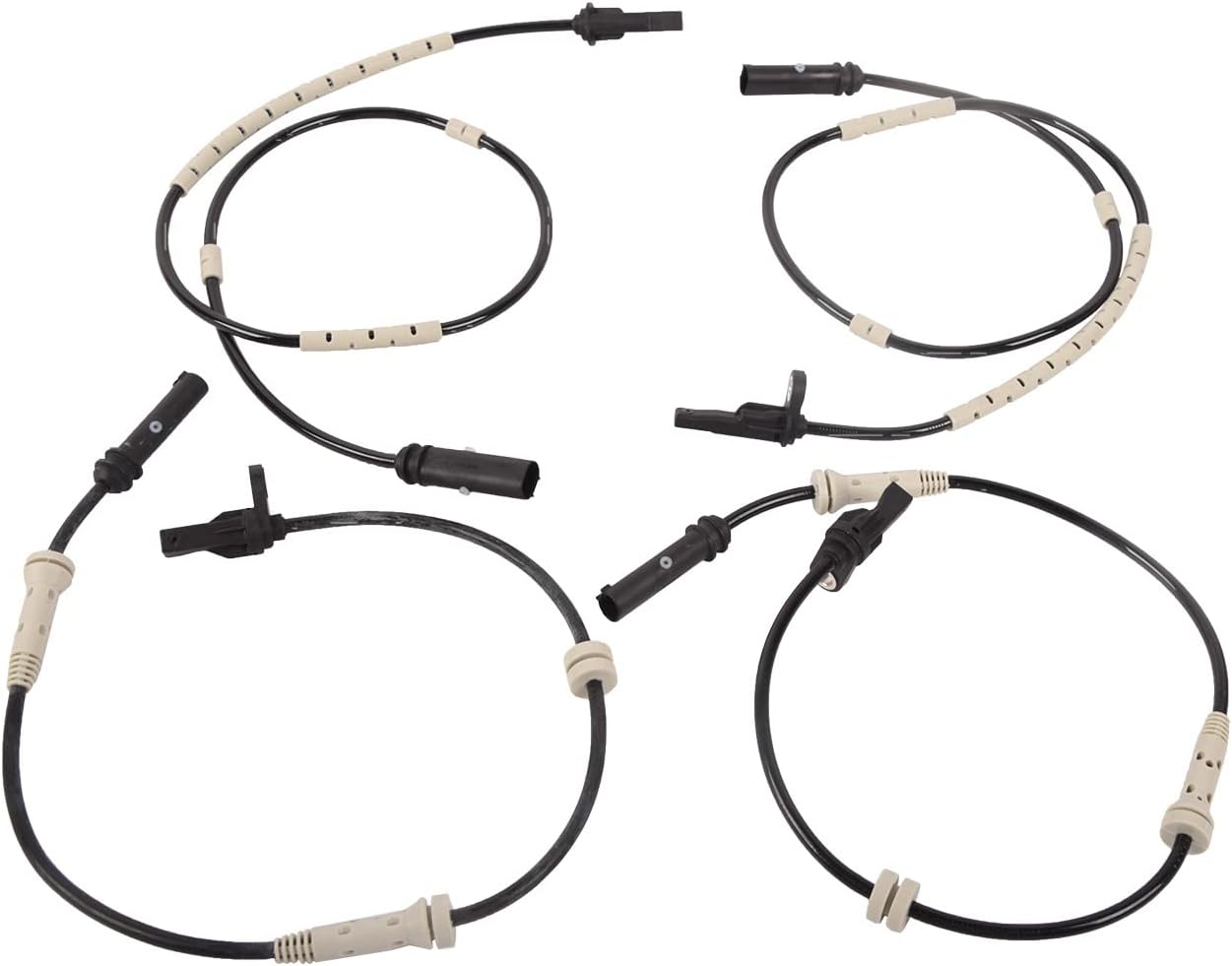 TOPAZ 34526791224 + 34526791226 Front Rear Right Left ABS Wheel Speed Sensor Compatible with BMW F20 F21 F22 F23 F87 F82 F83 (Pack of 4)