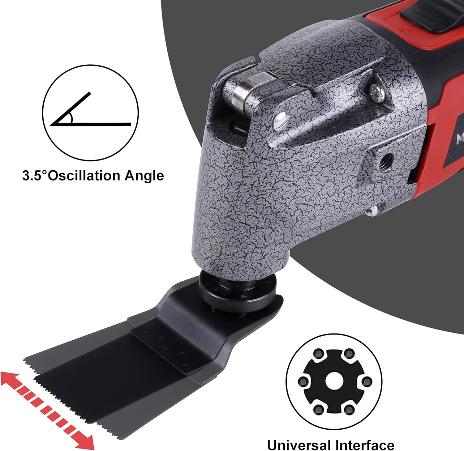 MANUSAGE 2.5Amp Oscillating Tool,Variable Speed Oscillating Multi Tool Kit with 3.5&deg;Oscillation Angle,Quick Blade Change System and 13pcs Accessories for Cutting,Sanding and Grinding