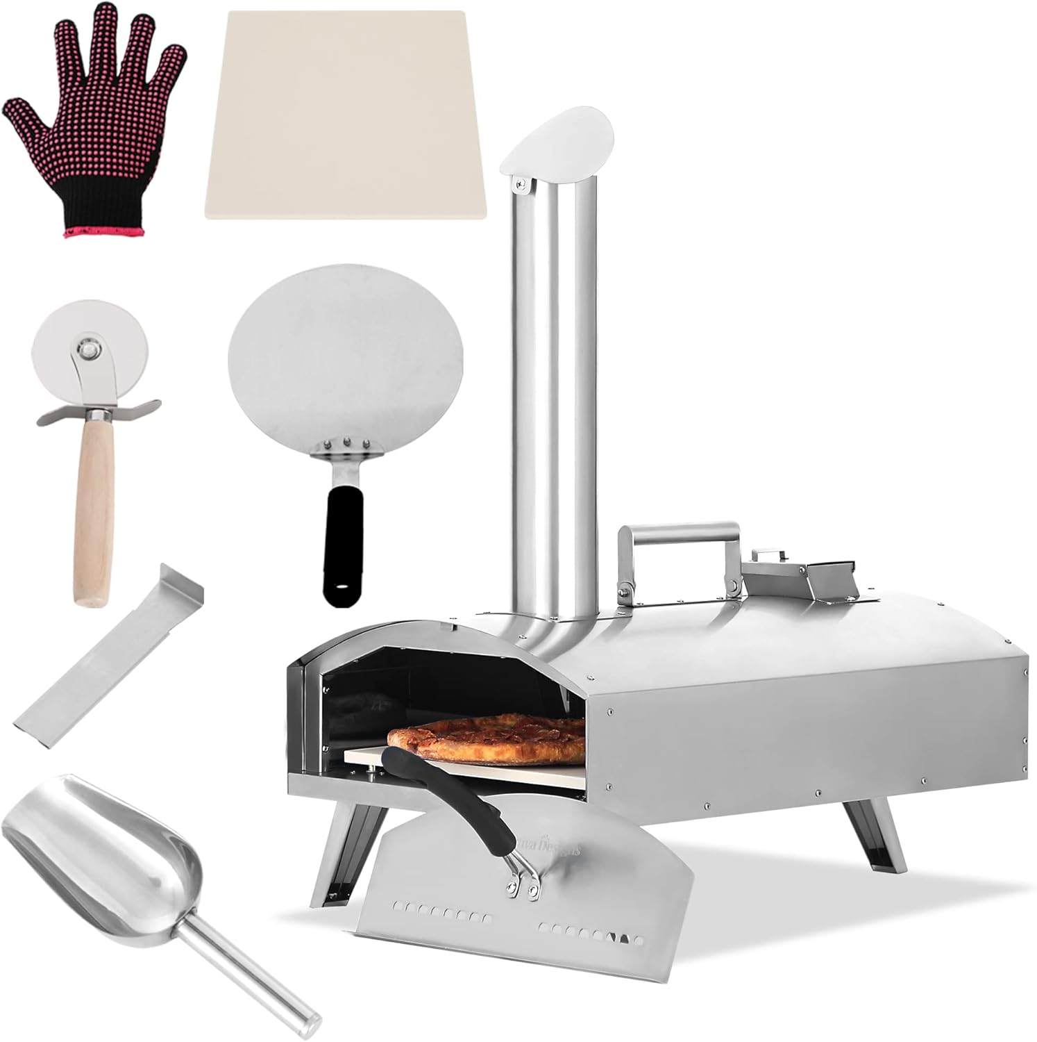 Captiva Designs Portable Outdoor Pizza Oven,Stainless Steel Pizza Oven for 12