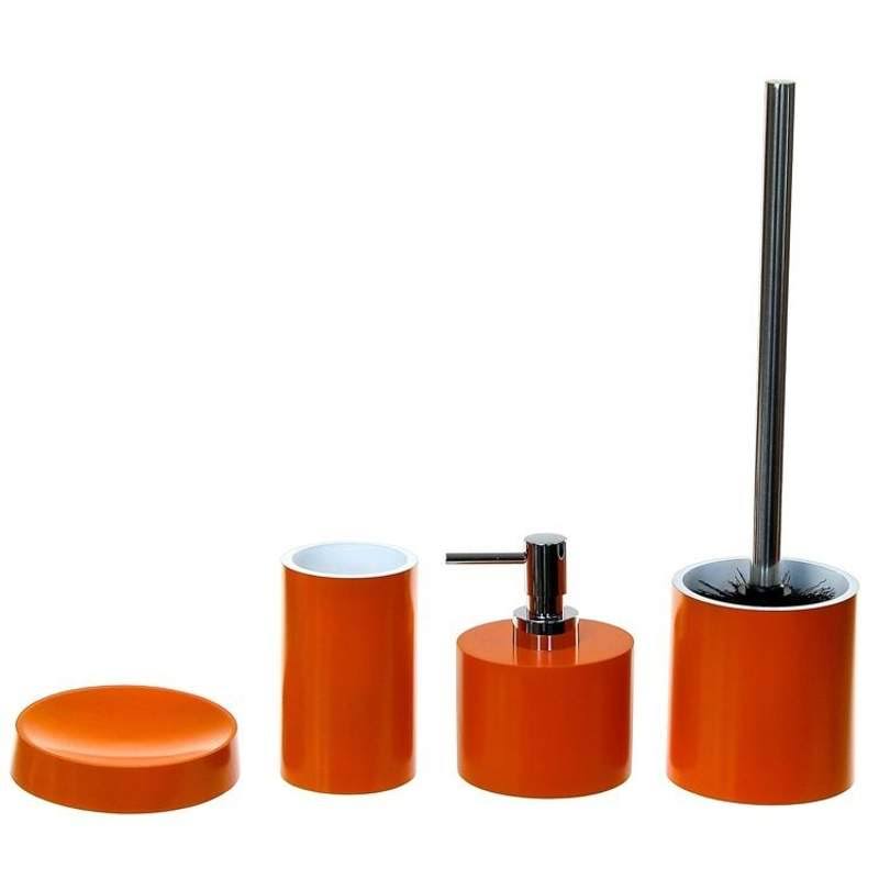 Gedy YU181-67 Yucca Bathroom Accessory Set, Orange