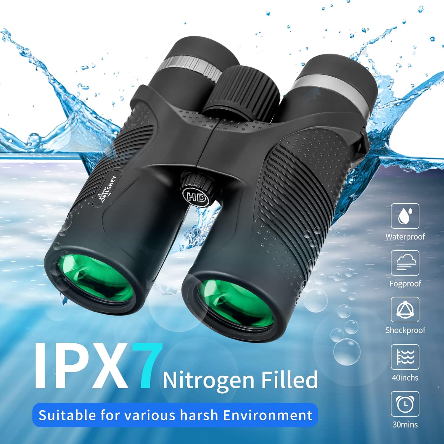 10x42 Compact Binoculars for adults Kids with Phone Adapter, Bluetooth Control and Tripod, Large View High Power Binoculars with BaK4 Prisms, IPX7 Waterproof Binocular for Bird Watching Hunting Travel