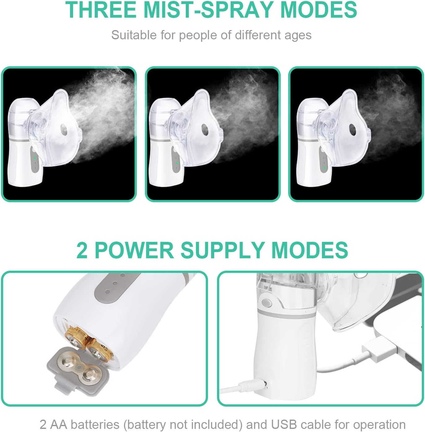 Portable Nebulizer, Handheld Mesh Nebulizer Machine for Adults and Kids for Home Use