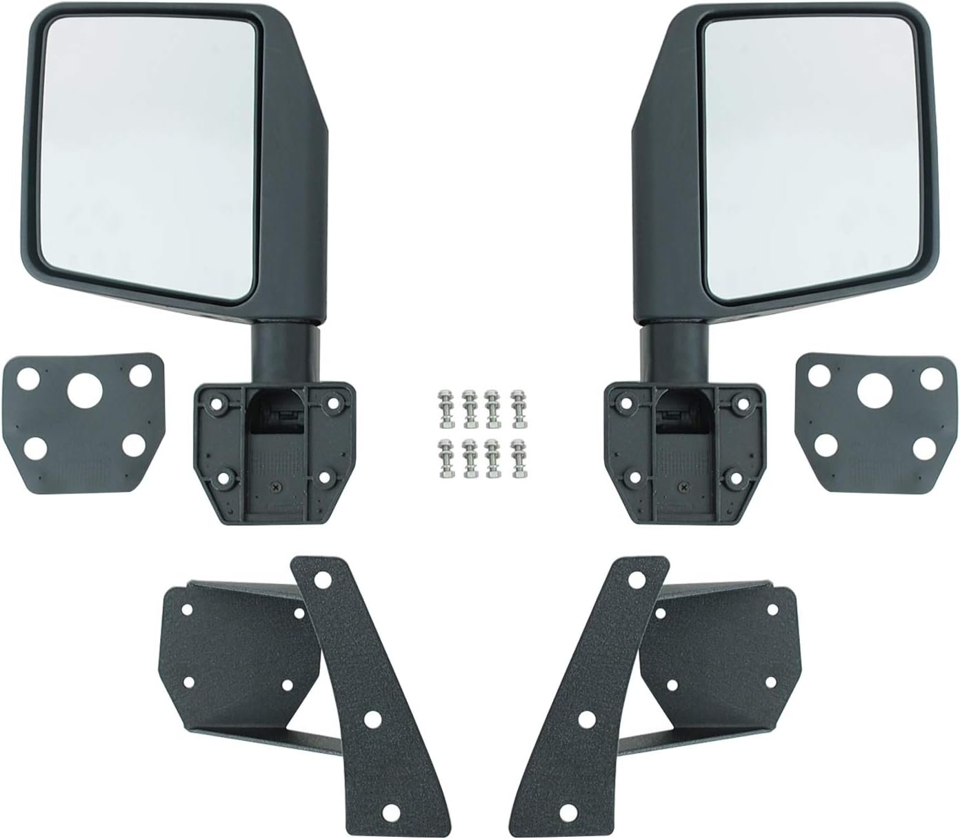 EAG Side View Mirrors with A Pillar Post Relocation Brackets Pair Kit Fit for 07-18 Wrangler JK