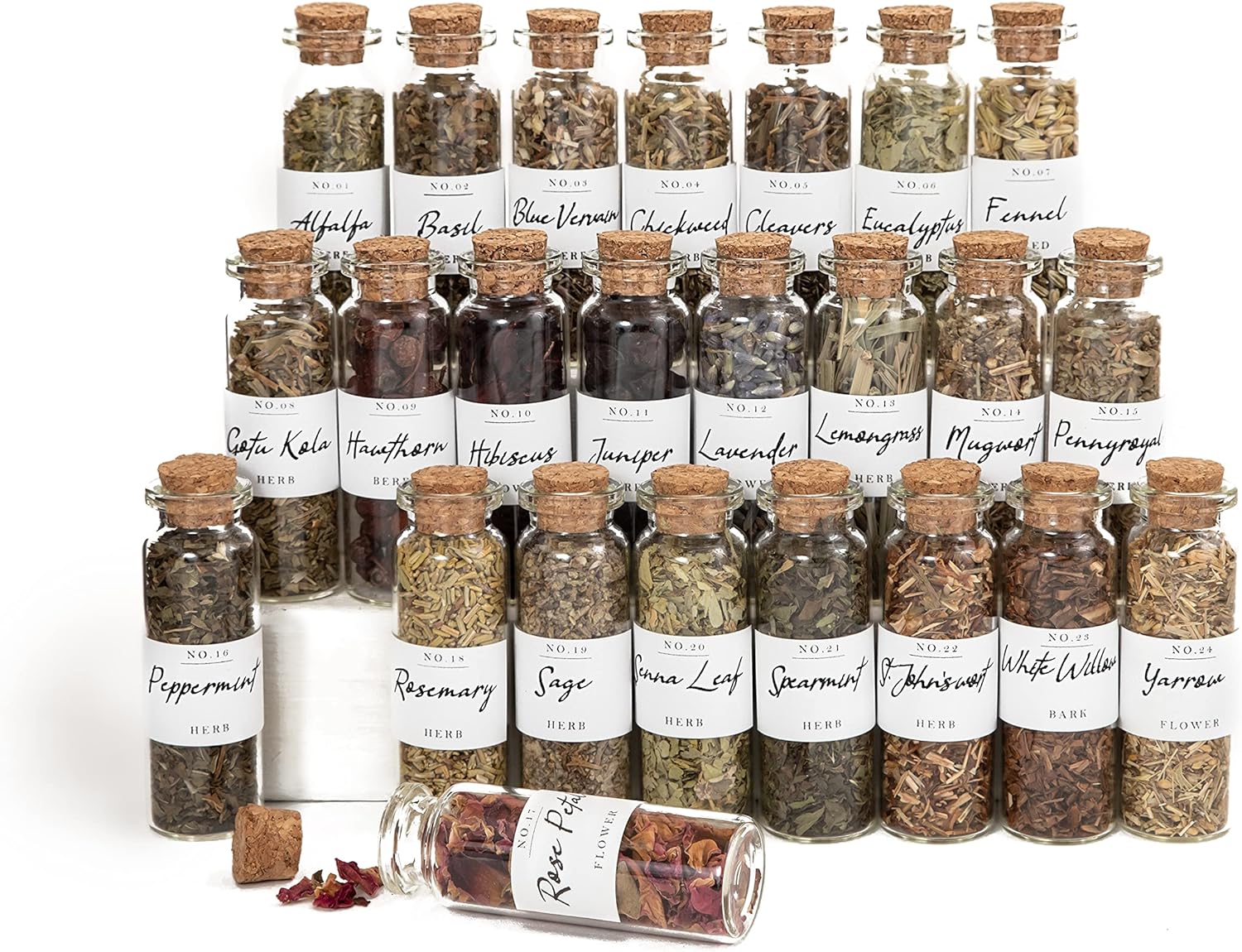 LULLI Spell Herbs for Witchcraft - 24 Bottles of Magical Herbal Supplies for Pagan, Wiccan, Witch Spells & Ritual (15ML Paper Box) Pack of 2