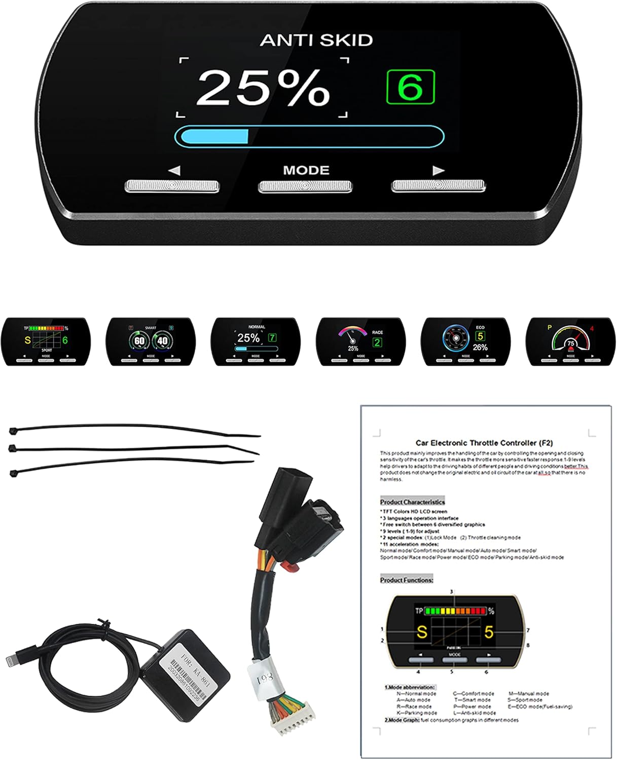Throttle Response Controller Electronic 9 Drive Modes Smart Racing Accelerator Compatible With Ford F150 F250 Focus Transit Explorer Ka Land Rover Mazda Jaguar (Upgrade-861)