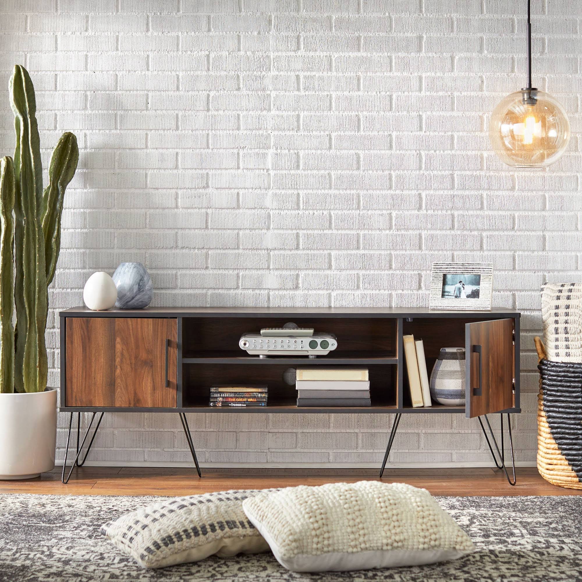 Simple Living Vintage TV Stand - Black/Walnut