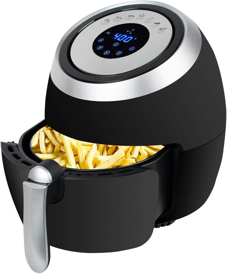 Electric Hot Air Fryers 5.5Qt，LED Touch Digital Screen Hot Air Non-stick Pot Coating Air Fryers ,Electric Hot Air Fryers Oven Oil Free Cooker 1500W Pack of 2