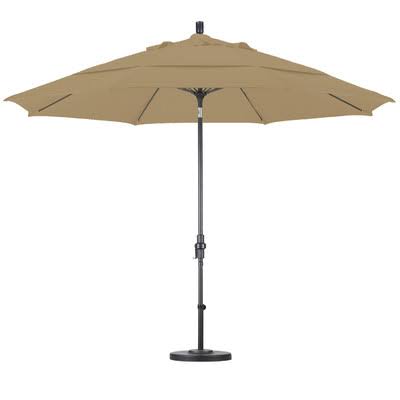 California Umbrella 11' Market Umbrella Finish: Matted Black, Fabric: Olefin-Pacific Blue