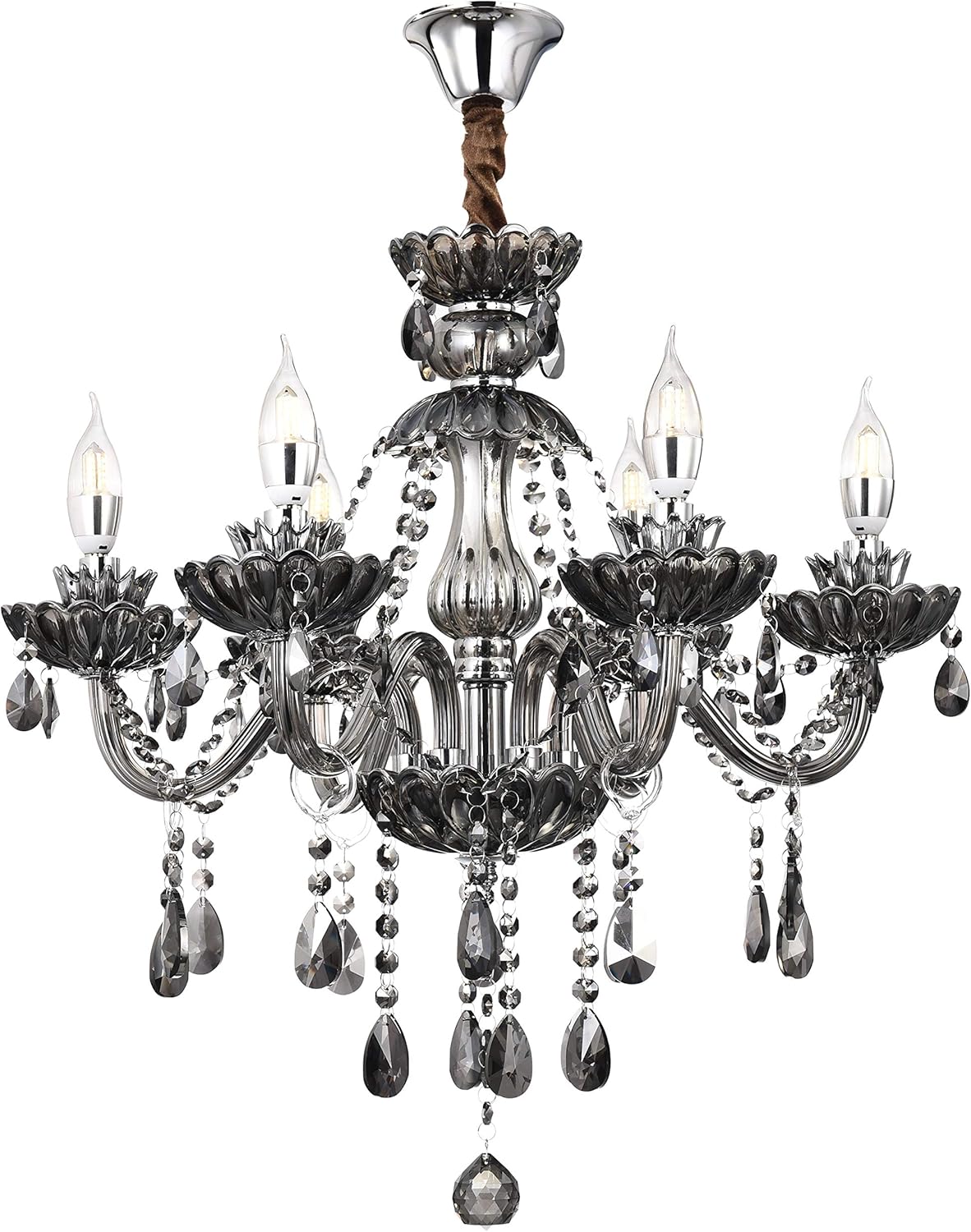 Crystal Chandelier,Chandelier for Living Room,Bedroom,Dinning Room Ceiling Chandelier Crystal Pendant Lighting Fixture (8 Lights) Package Include U Disk Installation Video