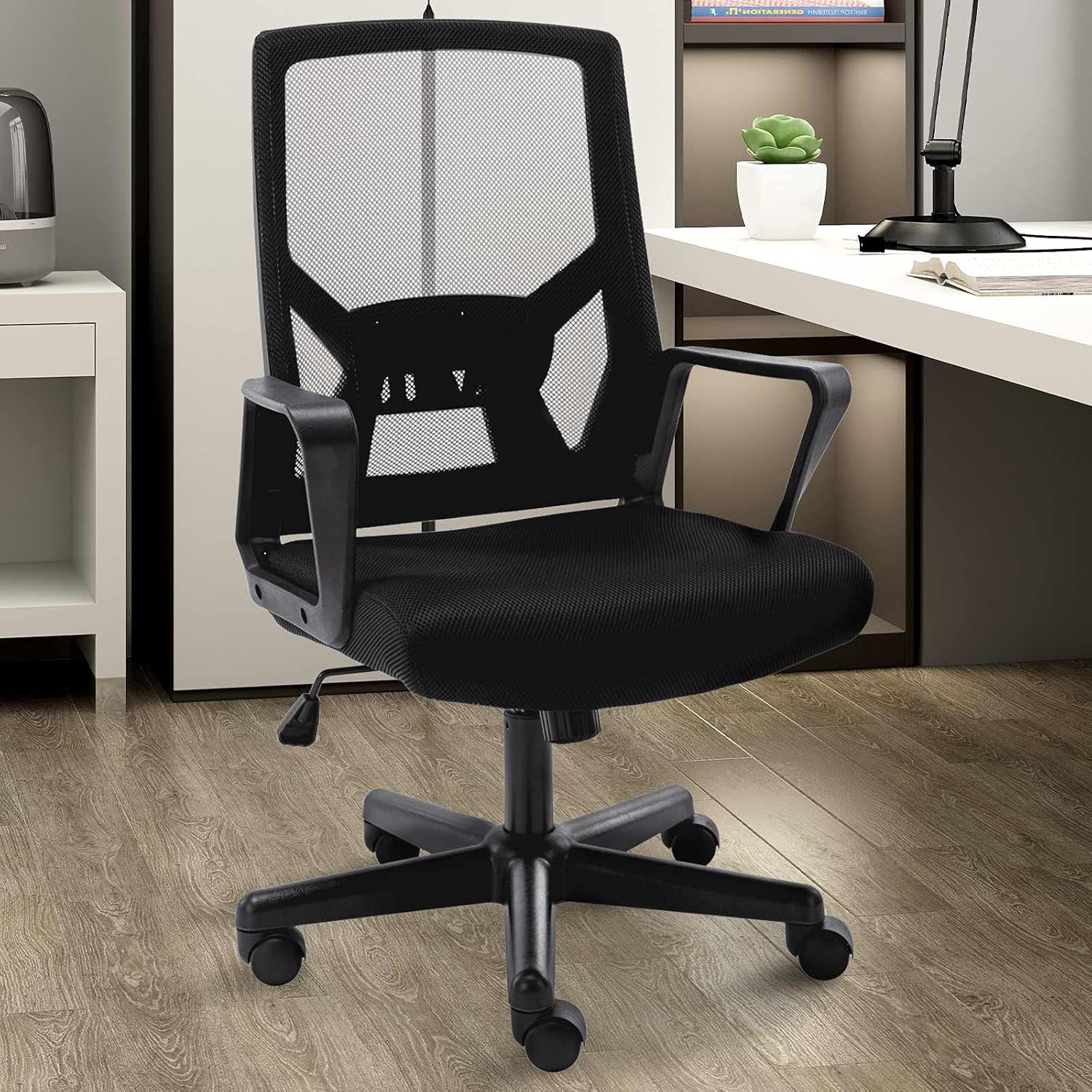 Ergonomic Office Chair with Foldable Backrest, Mesh Home Office Computer Task Desk Chairs with Adjustable Height,Lumbar Suppor and 360 Degree Universal Wheels (Pink)