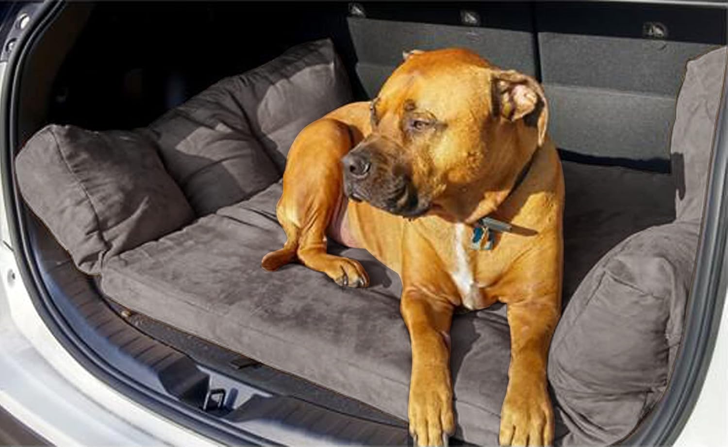 Backseat Barker: SUV Edition (Orthopedic Shock-Absorbing Big Barker Dog Bed for Back of Sport Utility Vehicles)