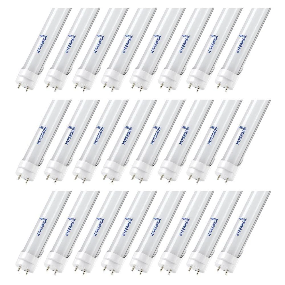 Hyperikon 18-Watt 4 ft. Linear T8 Ballast Compatible (Electronic Ballast) Double-End 3000K Frosted LED Tube Light Bulb (24-Pack)