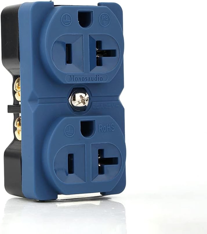 Monosaudio Pure Copper Power Wall Mount,20A 125V Audio Outlet Hi End Duplex Receptacle (Gold Plated Without Fixing Bracket) Pack of 2