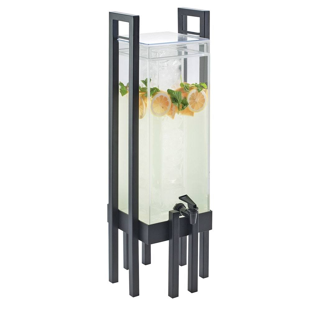 Cal Mil 9W x 9D x 28.5H 3 Gallon Acrylic Beverage Dispenser Infusion Chamber Black Frame 3302-3INF-13