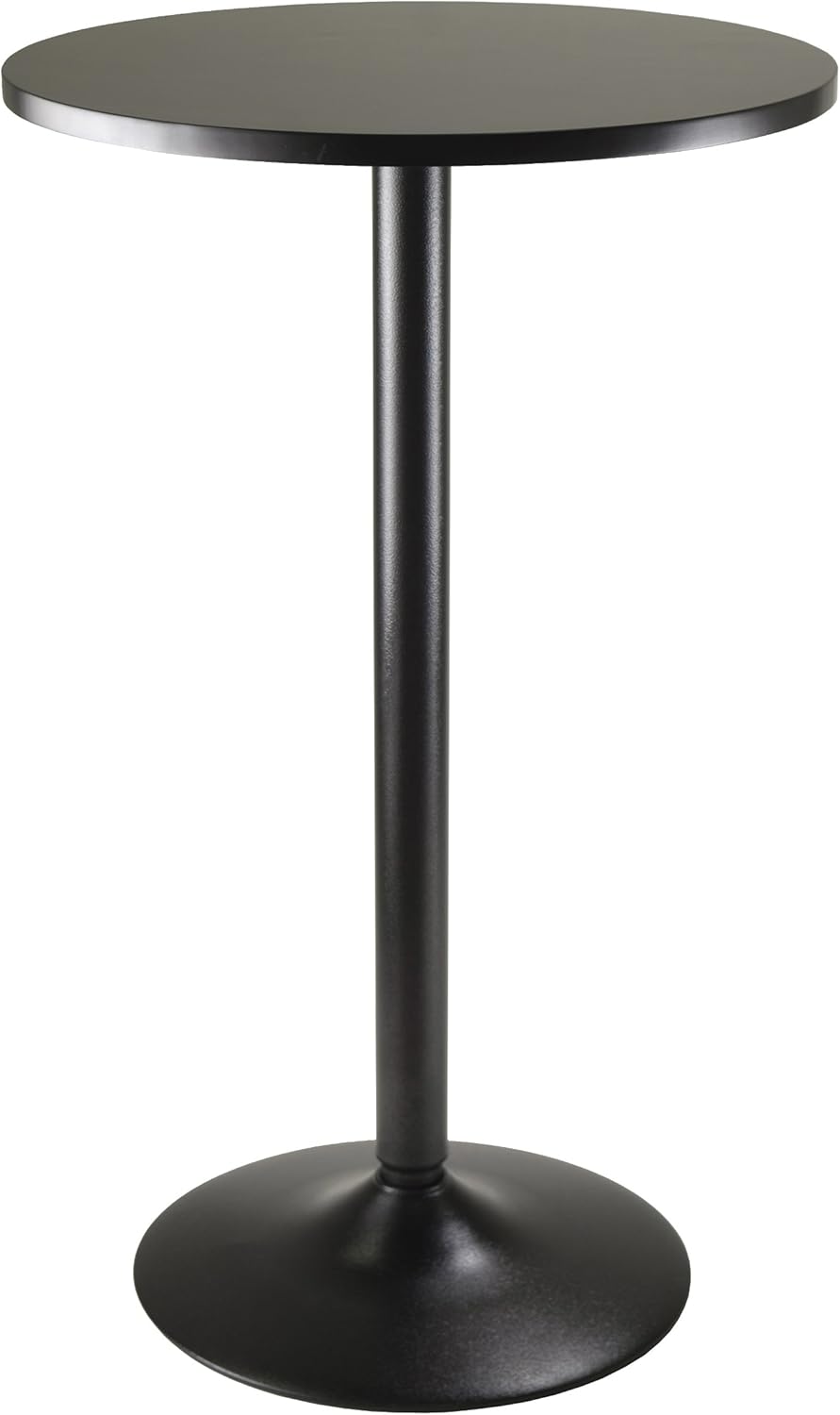 Winsome Obsidian Pub Table Round Black Mdf Top with Black Leg And Base - 23.7-Inch Top, 39.76-Inch Height