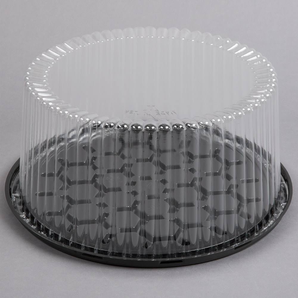 Du0026W Fine Pack G40-1 10x22 2-3 Layer Cake Display Container with Clear Dome Lid - 80/Case