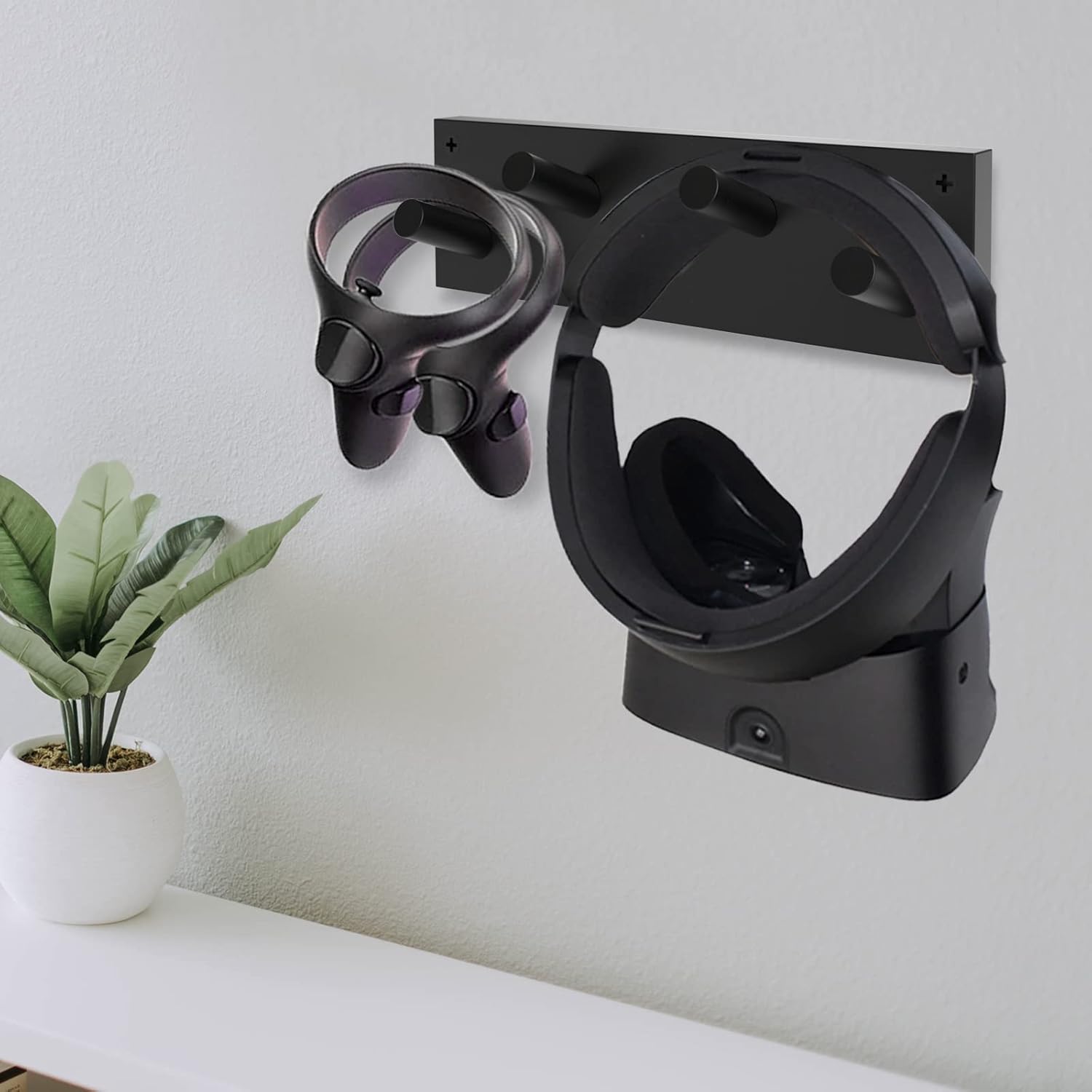VR Wall Mount Hook for Oculus Quest 2, Solid Wood Hanger Compatible for Vertical Reality Device RiftS Vive Playstation Holder VR Headset Shelf Storage VR Touch Controller Rack&hellip;