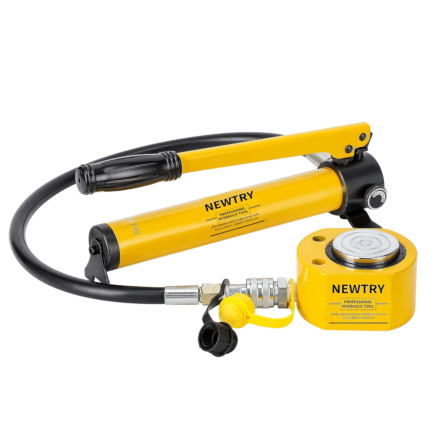 NEWTRY 20T Low Profile Hydraulic Jack Porta Power Kit + CP-180 Manual Hydraulic Hand Pump , Industrial Mini Hydraulic Cylinder, Stroke 0.47&rdquo;