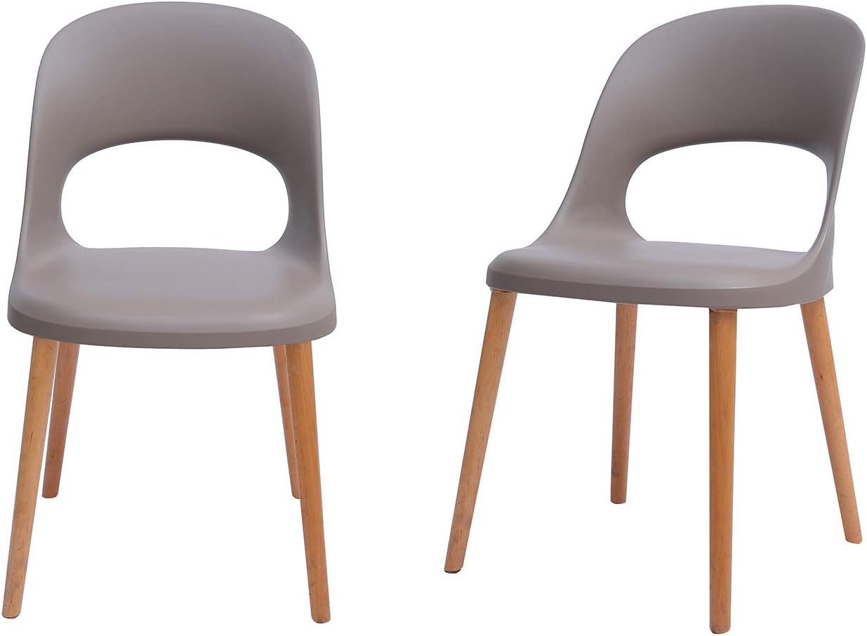 Amazon Brand - Rivet Henrik Modern Open-Back Plastic Dining Chair, Set of 2, 18.5