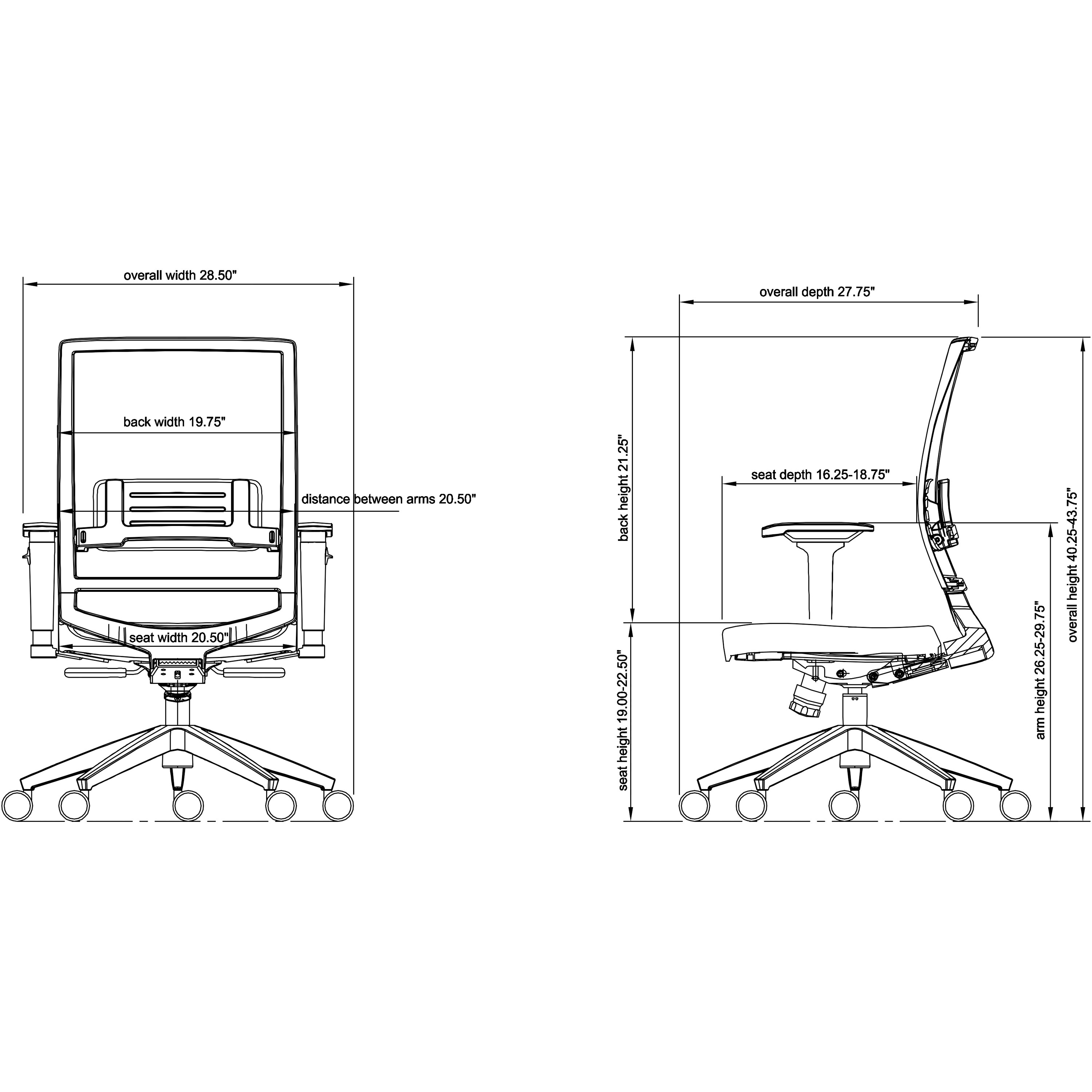 Lorell Lower Back Swivel Executive Chair , Black