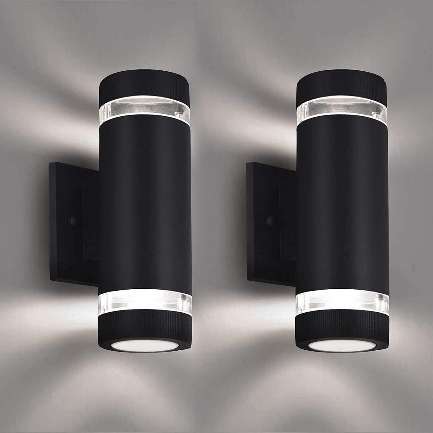 Outdoor Wall Light,Bling Exterior Lighting - ETL Listed,Aluminum Waterproof Wall Mount Cylinder Design - Up Down Light Fixture for Porch, Backyard and Patio (Cylinder 3 Pack)