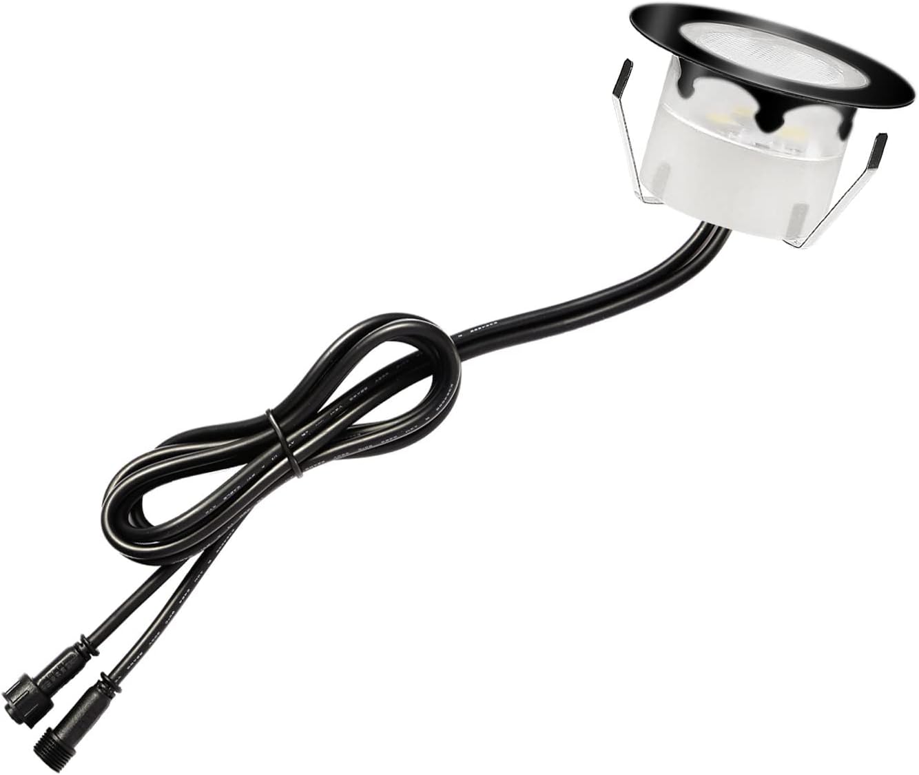 QACA Led Deck Lights Outdoor Waterproof Low Voltage Stainless Steel 1W Outdoor Yard Garden Decoration Lamps Landscape Pathway Patio Step Stairs LED In-ground Lights Silver Border(10pcs, Warm White)