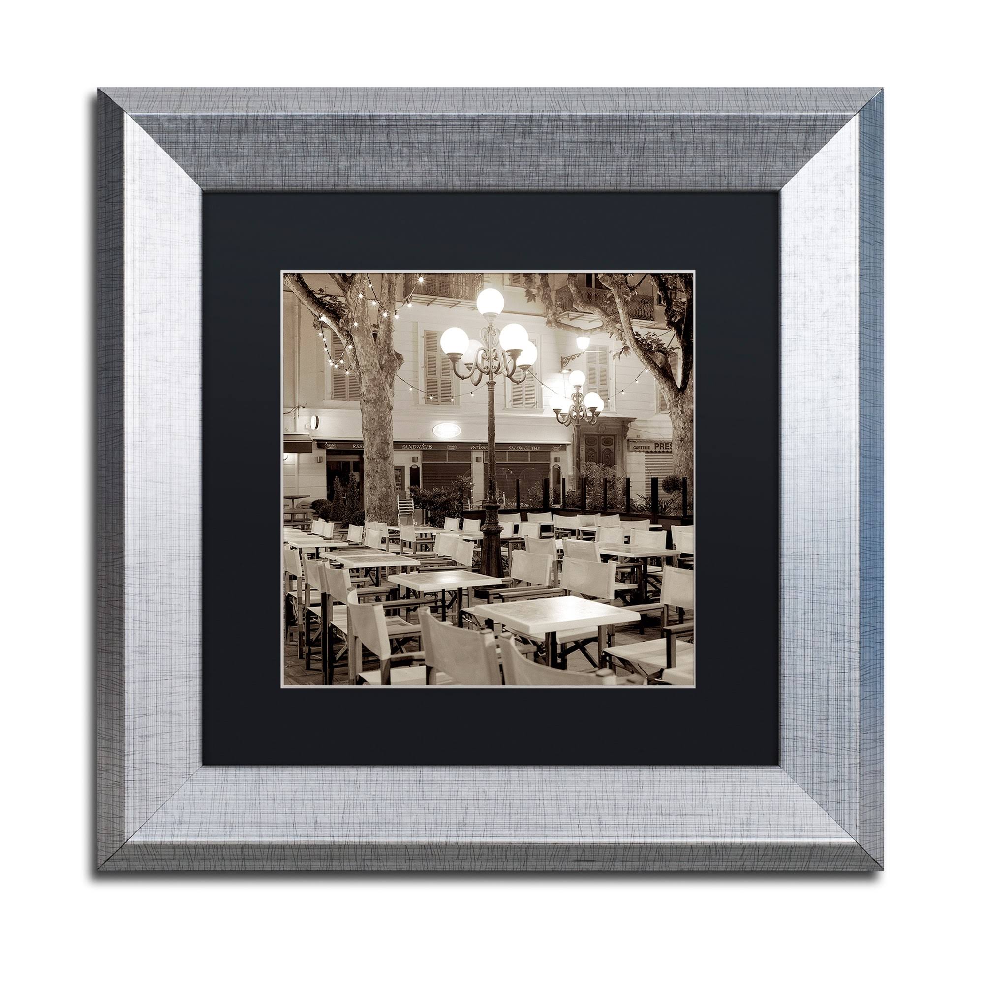 Trademark Art Contemporary 'Cote d'Azur Cafe I' Black Matted Framed Art