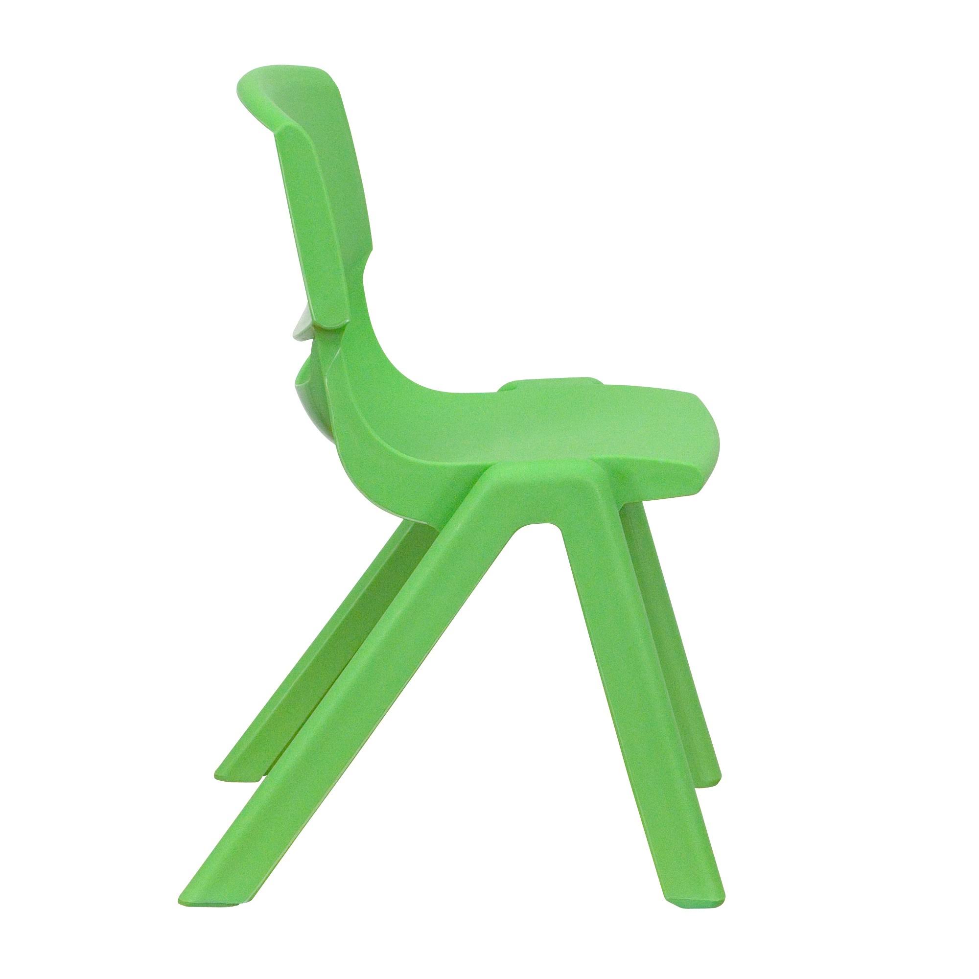Flash Furniture 10 Pk. Green Plastic Stackable School Chair with 12'' Seat Height