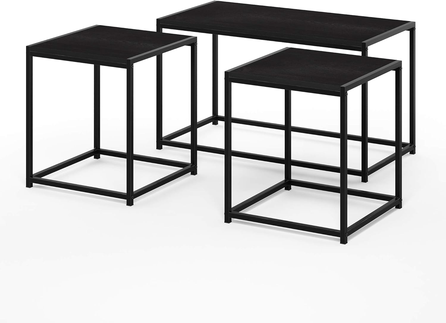 FURINNO Camus Modern Living Room Table Set, Americano Pack of 2