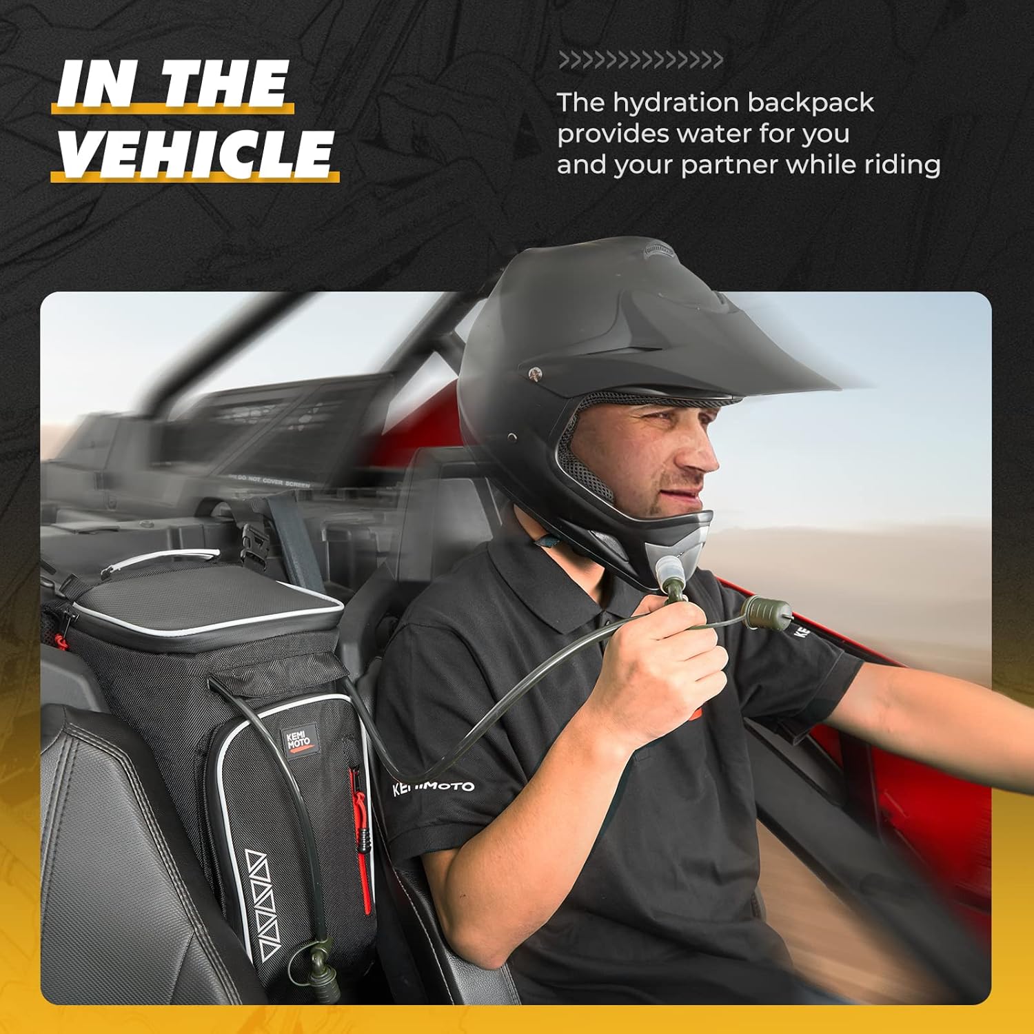 RZR Storage Bag, kemimoto Updated Storage Center Shoulder Console Cargo Bag Between Seat Storage with Two Hydration Backpacks Compatible with 2020 2021 2022 Polaris RZR PRO XP/4, Can-Am Maverick