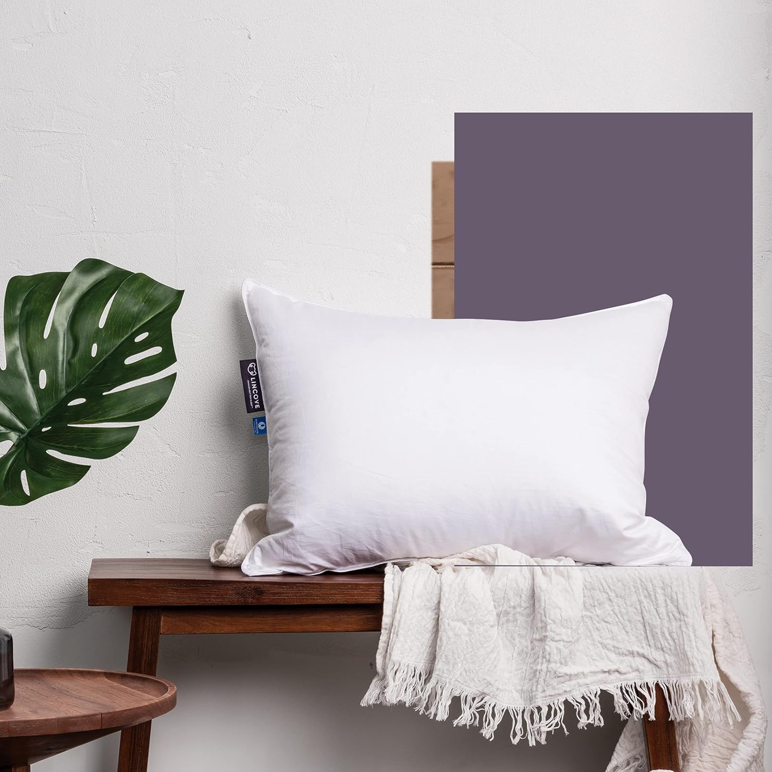 Lincove Recreation Sleeping Pillow &ndash; Filled with Imported Premium Goose Down &ndash; 625 Fill Power, 500 Thread Count Pillow Sham, Standard - Soft, 2 Pack