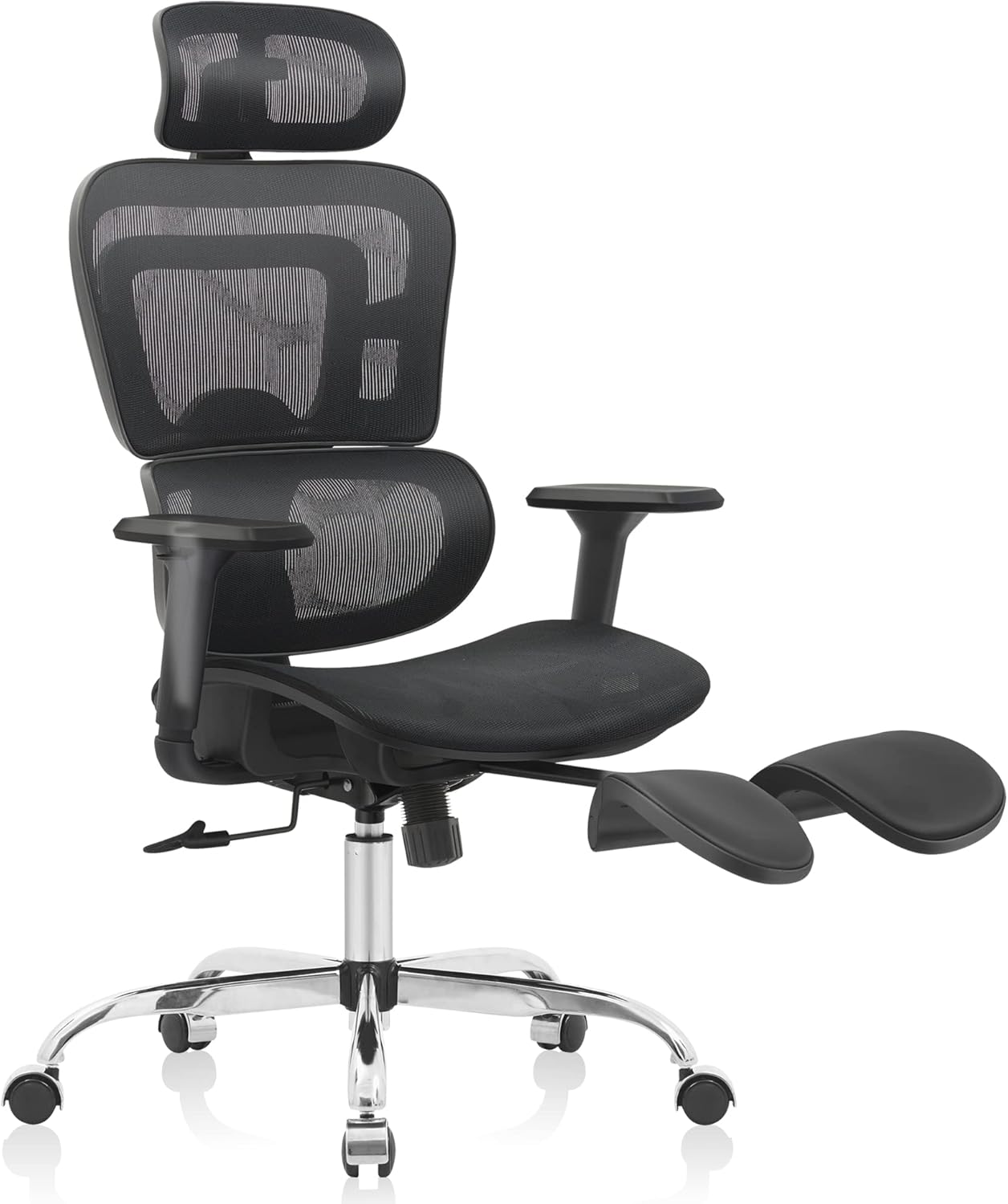 Office Chair, KERDOM Ergonomic Desk Chair, Comfy Breathable Mesh Task Chair with Headrest High Back, Home Computer Chair 3D Adjustable Armrests, Executive Swivel Chair with Roller Blade Wheels (White)